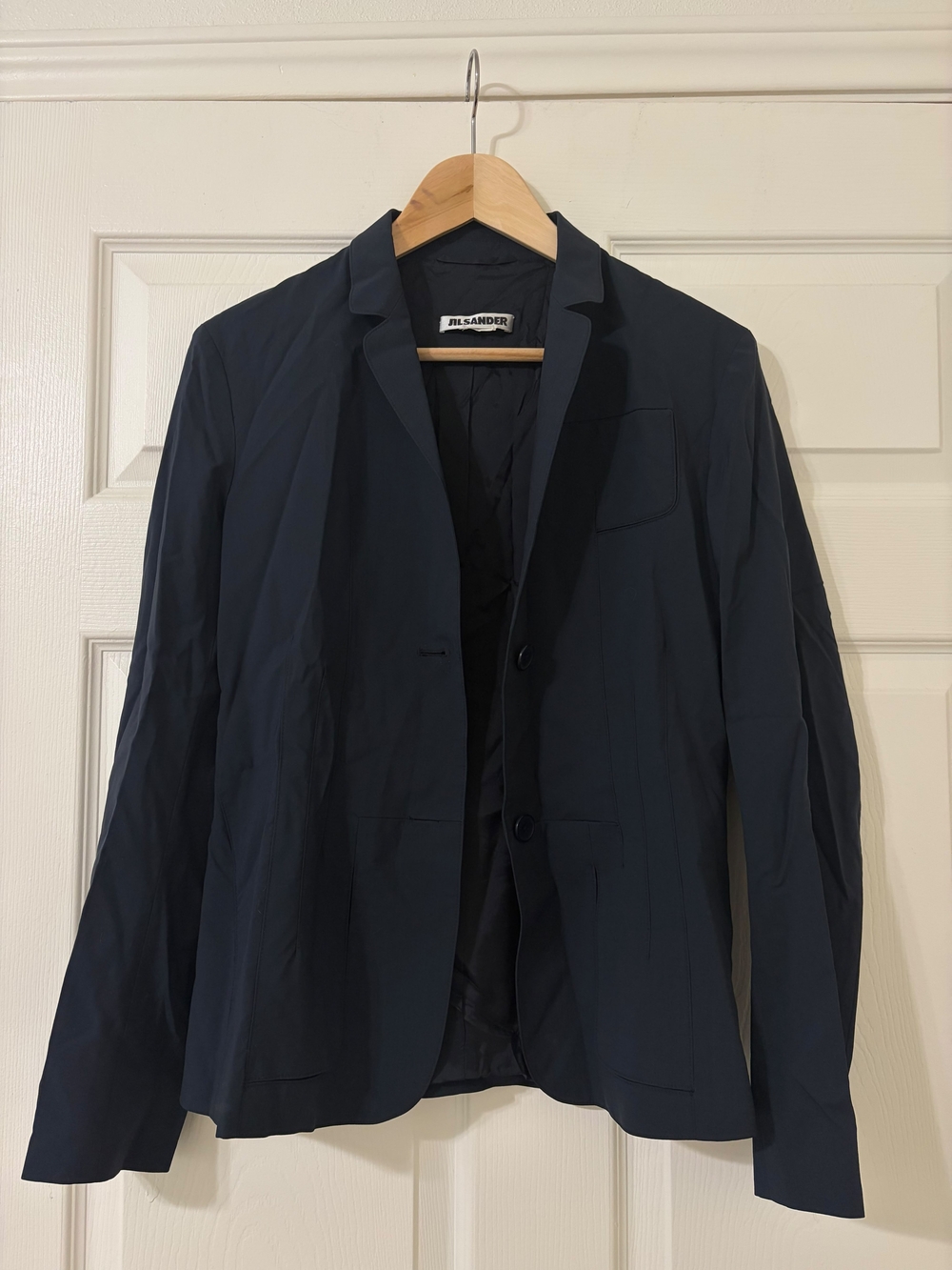 Jil Sander Navy Blue Single-Breasted Blazer